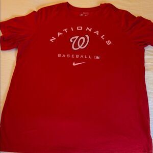 Washington Nationals Nike Authentic Logo Short Sleeve Tee Shirt. Size XL.